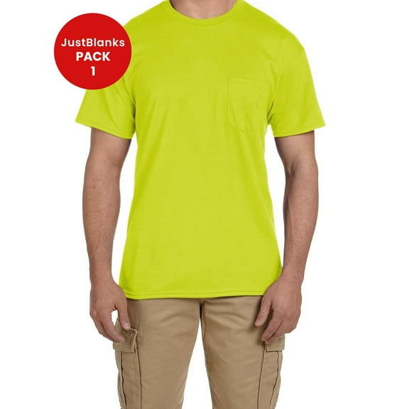 JustBlanks DryBlend Pocket T Shirt Classic Width Rib Collar Taped Neck