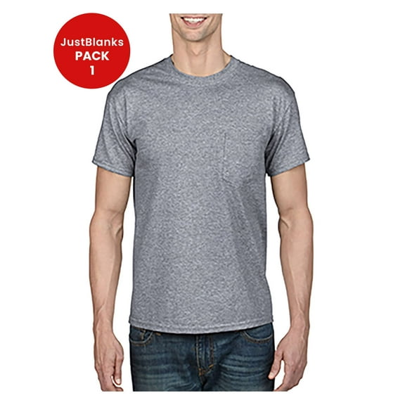 JustBlanks DryBlend Pocket T Shirt Classic Width Rib Collar Taped Neck