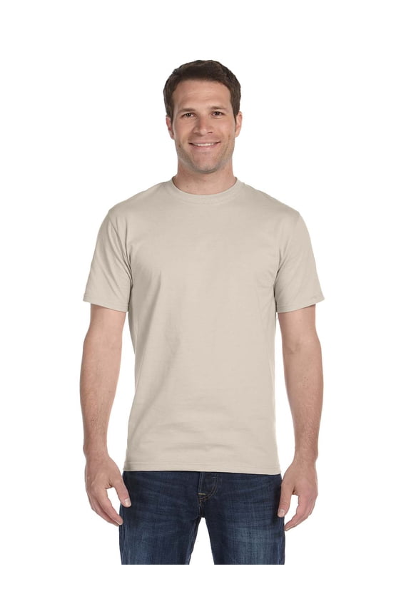 DryBlend T-Shirt Classic fit Classic Width Rib Collar Taped Neck And Shoulders For Comfort, Sand , 2X