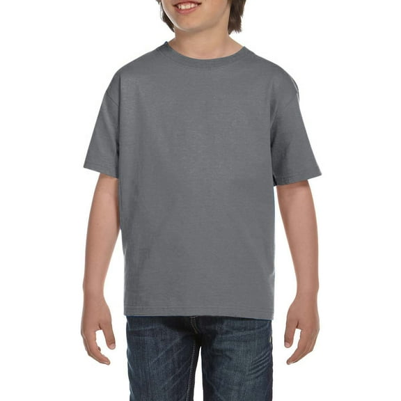 JustBlanks Youth DryBlend Short Sleeve Crew Neck Double Stitched Hem Classic Fit T Shirt