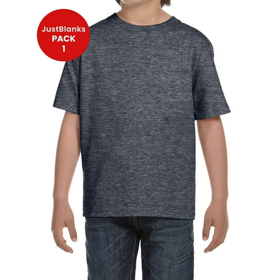 JustBlanks DryBlend Youth T Shirt Modern Classic Fit Taped Neck Rib Collar