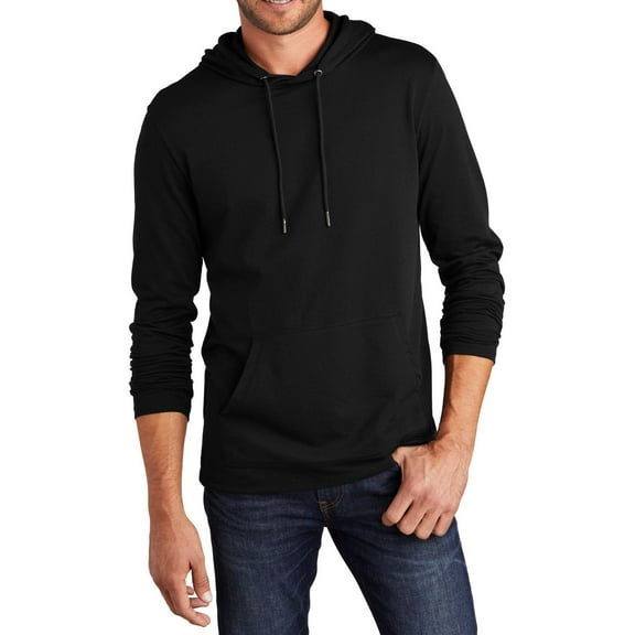 JustBlanks Mens Lightweight French Terry Hoodie Long Sleeves 70 30 Cotton Polyester Pullover Sweatshirts