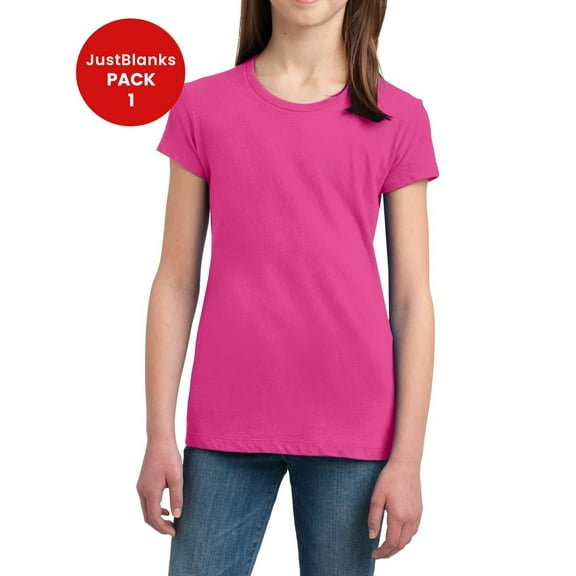 JustBlanks Girls Youth Soft Cotton Concert Neon Heather Colors Short Sleeve Crewneck T-Shirt