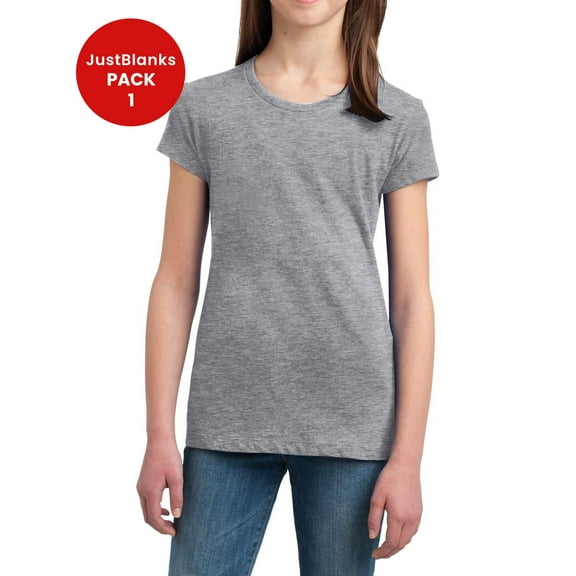 JustBlanks Girls Youth Soft Cotton Concert Neon Heather Colors Short Sleeve Crewneck T-Shirt