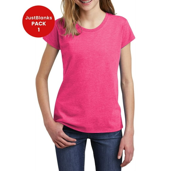 JustBlanks Girls Very Important Tee 4.3 ounce 100 combed ring spun cotton 30 singles