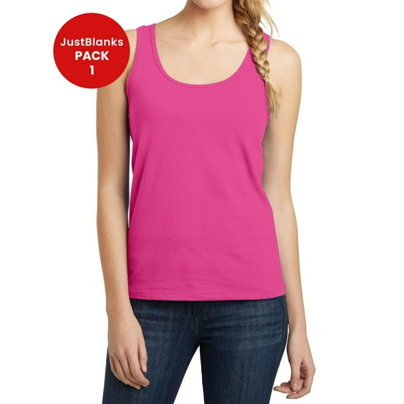 JustBlanks Girl's Sleeveless Junior's The Concert Tank Top 4.3-ounce, 100% Soft Spun Cotton Scoop Neck Tank Top for Girl - Dark Fuchsia - 4X-Large