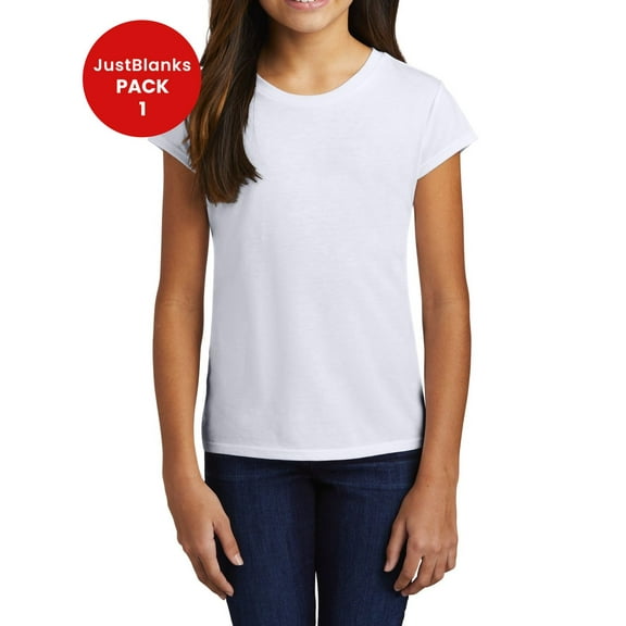 JustBlanks Girls Soft Tri Blend Vintage Fit Youth T Shirt Lightweight Comfortable Durable