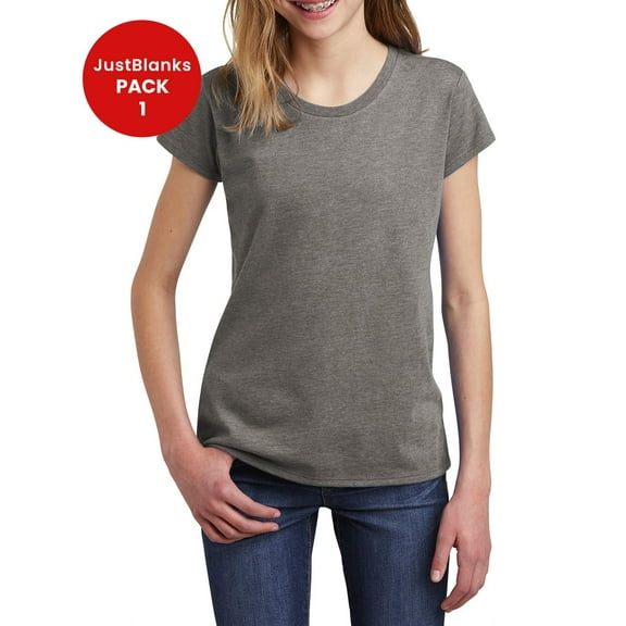 JustBlanks Girls Very Important Tee 4.3 ounce 100 combed ring spun cotton 30 singles