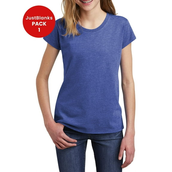 JustBlanks Girls Very Important Tee 4.3 ounce 100 combed ring spun cotton 30 singles