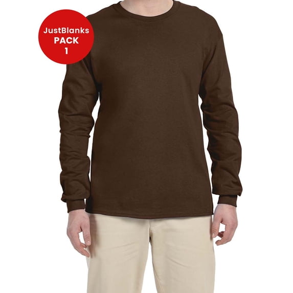 JustBlanks Adult HD Cotton Long Sleeve T Shirt Soft Durable Printable