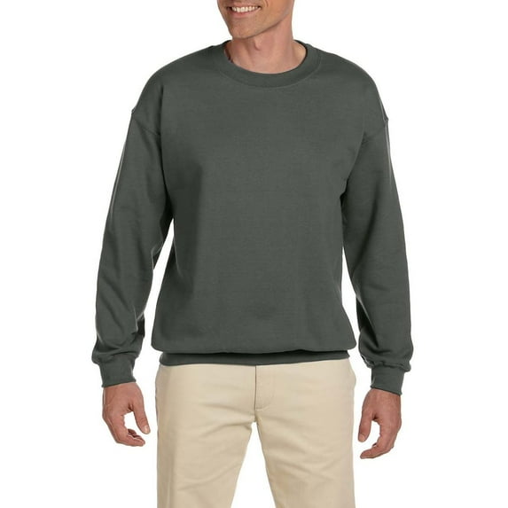 JustBlanks Heavy Blend Crewneck Sweatshirt, Military Green, 4X, 2-Pack
