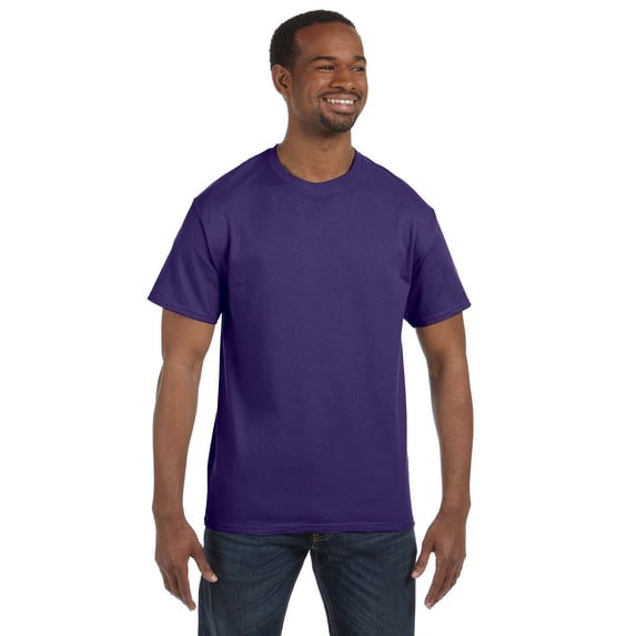 JustBlanks Heavy Cotton T-Shirt Classic Width Rib Collar Taped Neck And Shoulders For Comfort And Durability, Lilac, M