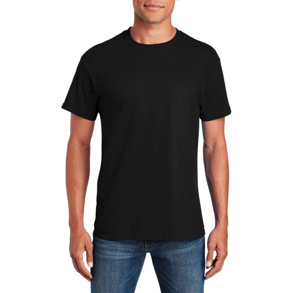 JustBlanks Heavy Cotton T-Shirt Rib Collar Taped Neck And Shoulders For Comfort And Durability, Black, 5X