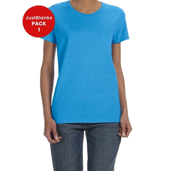 JustBlanks Heavy Cotton Women T Shirt Narrow Width Rib Collar Taped Neck