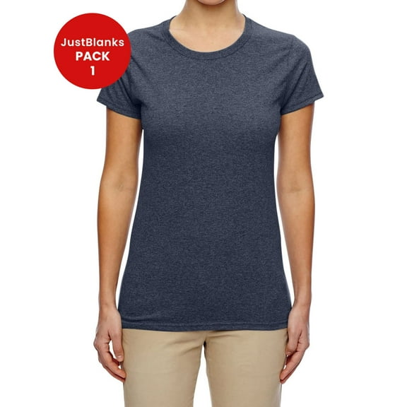 JustBlanks Heavy Cotton Women T Shirt Narrow Width Rib Collar Taped Neck
