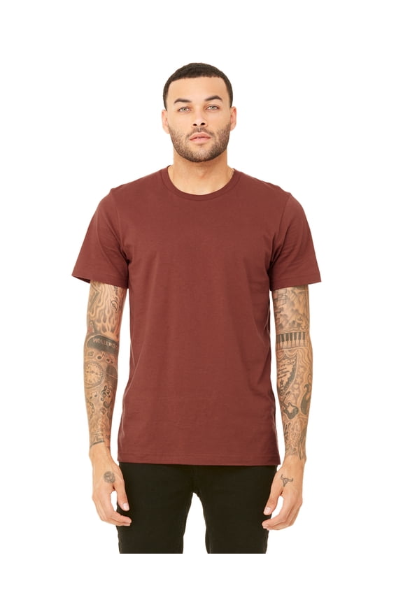 Jersey Short Sleeve T Shirt Shoulder Taping Side Seamed, Rust, 3XL