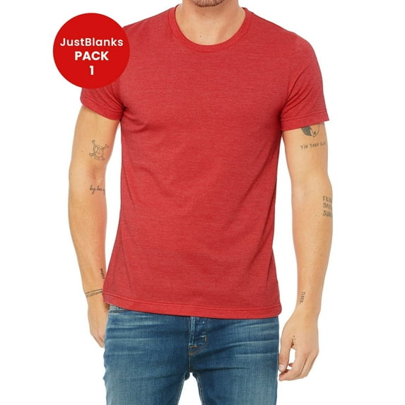 JustBlanks Jersey Tee Coverstitched Collar Sleeves Shoulder to Shoulder Taping