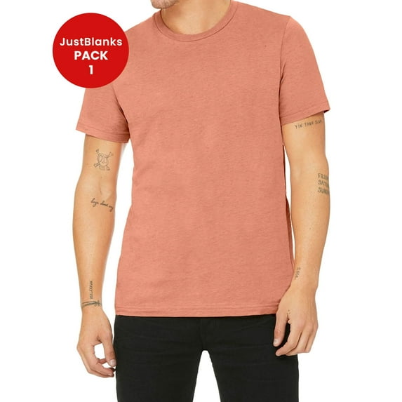 JustBlanks Jersey Tee Coverstitched Collar Sleeves Shoulder to Shoulder Taping