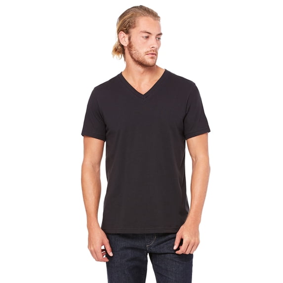 JustBlanks Jersey V Neck Tee Shoulder to Shoulder Taping Pre Shrunk