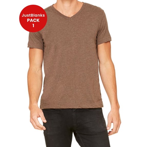 JustBlanks Jersey V-Neck Tee Shoulder-to-shoulder taping Pre-shrunk