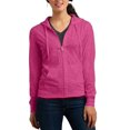 thumbnail image 1 of JustBlanks Womens Lightweight Long Sleeve Full Zip Hoodie Fitted Jersey Cotton Poly Blend, 1 of 1