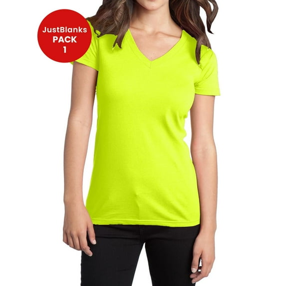 JustBlanks Juniors The Concert 30 singles 100 soft spun Cotton 4.5 ounce. Weight T SHIRT V Neck