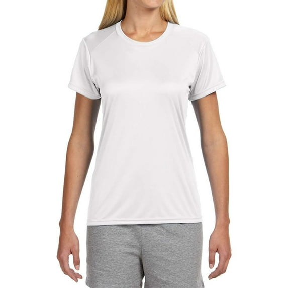 JustBlanks LADIES' COOLING PERFORMANCE T-SHIRT, White, M