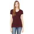 thumbnail image 1 of JustBlanks LADIES' JERSEY SHORT SLEEVE V NECK T SHIRT, Plum, XL, 1 of 1