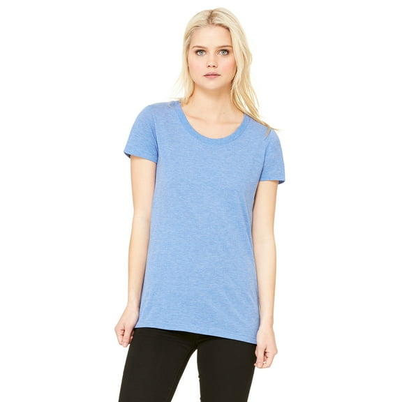JustBlanks LADIES' TRIBLEND SHORT SLEEVE T SHIRT, Blue Triblend, XL