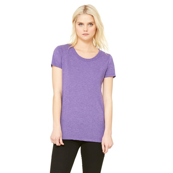 JustBlanks LADIES' TRIBLEND SHORT SLEEVE T SHIRT, Purple Triblend, XL
