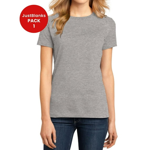 JustBlanks Ladies Perfect Weight 32 singles Shoulder to shoulder taping Crew Neck T-Shirt