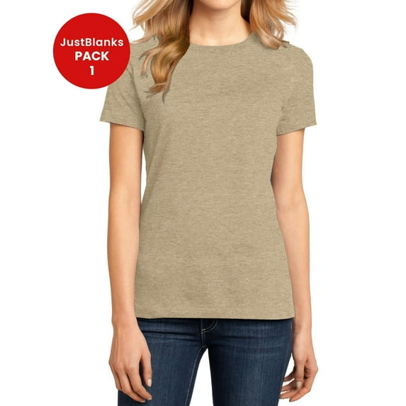 JustBlanks Ladies Perfect Weight 32 singles Shoulder to shoulder taping Crew Neck T Shirt