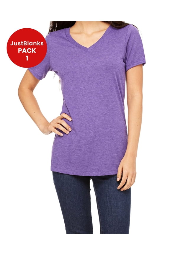 Ladies Relaxed Jersey V Neck T Shirt