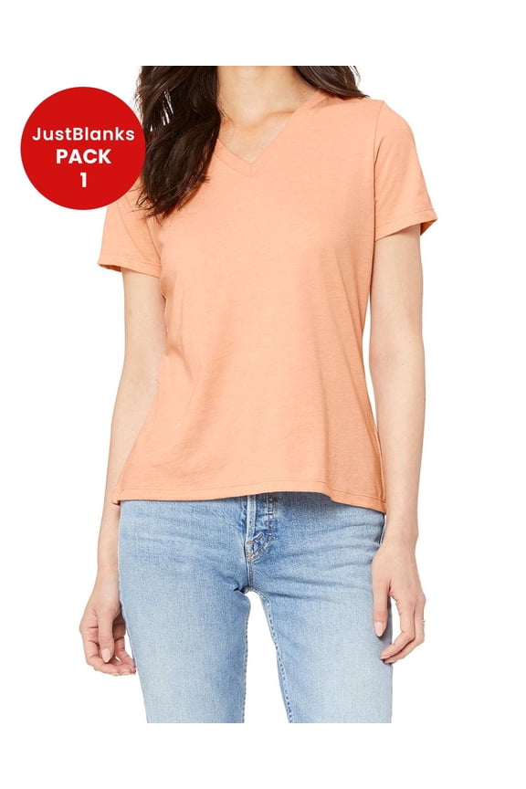 Ladies Relaxed Jersey V Neck T Shirt