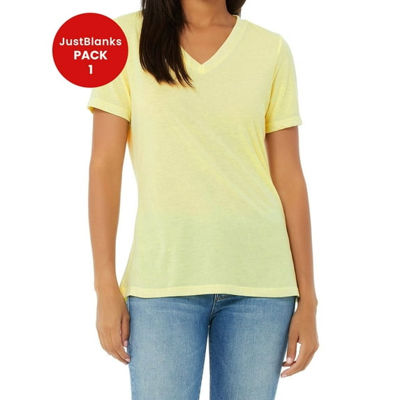 JustBlanks Ladies Relaxed Jersey V Neck T Shirt