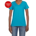 thumbnail image 1 of JustBlanks Ladies Ring Spun Cotton V Neck T Shirt, 1 of 1