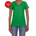 thumbnail image 1 of JustBlanks Ladies Ring Spun Cotton V Neck T Shirt, 1 of 1