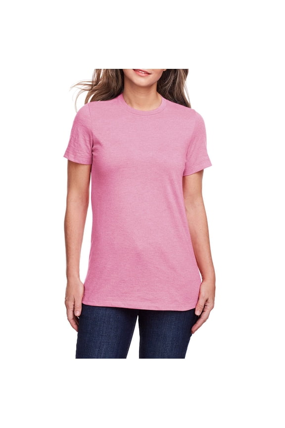 Ladies Softstyle CVC Cotton Polyester Semi Fitted Crew Neck Short Sleeve T Shirt