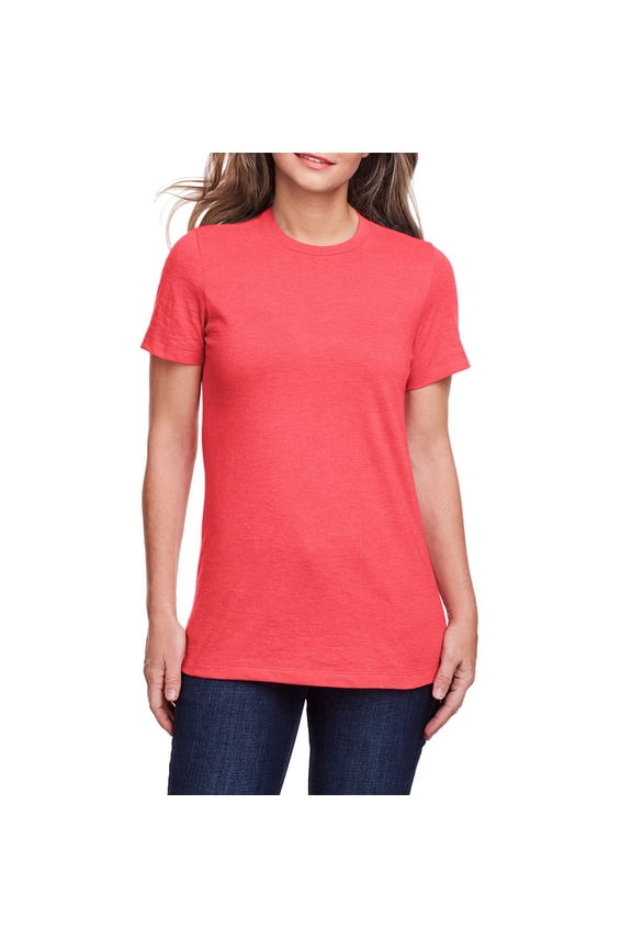 Ladies Softstyle CVC Cotton Polyester Semi Fitted Crew Neck Short Sleeve T Shirt