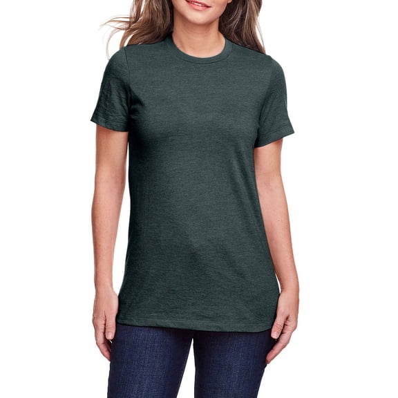 JustBlanks Ladies Softstyle CVC Cotton Polyester Semi Fitted Crew Neck Short Sleeve T Shirt