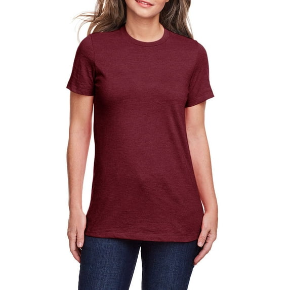 JustBlanks Ladies Softstyle CVC Cotton Polyester Semi Fitted Crew Neck Short Sleeve T Shirt