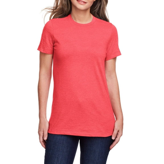 JustBlanks Ladies Softstyle CVC Cotton Polyester Semi Fitted Crew Neck Short Sleeve T Shirt