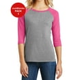 thumbnail image 1 of JustBlanks Ladies Tri 3 4 Sleeve Raglan Rib Knit Neck 4.5 oz, 1 of 1