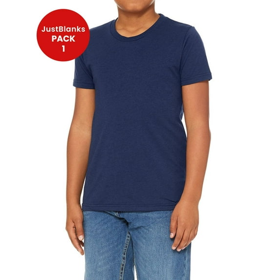 JustBlanks Lightweight Youth Tee Triblend Fabric for Maximum Comfort