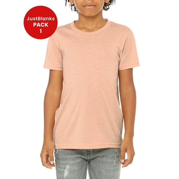 JustBlanks Lightweight Youth Tee Triblend Fabric for Maximum Comfort