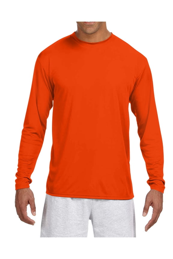 Mens Crew Neck T Shirt Long Sleeve Cooling Performance