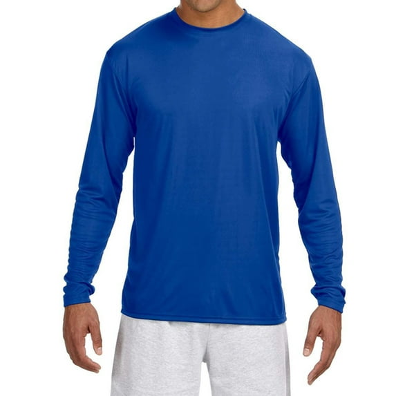 JustBlanks Mens Crew Neck T Shirt Long Sleeve Cooling Performance