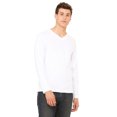 thumbnail image 1 of JustBlanks Long Sleeve V Neck Tee Rib Cuffs And Waistband Side Seams, WHITE, S, 1 of 1