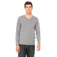 thumbnail image 1 of JustBlanks Long Sleeve V Neck Tee Rib Cuffs And Waistband Side Seams, Grey Triblend, XS, 1 of 1