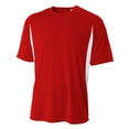 thumbnail image 1 of JustBlanks MEN'S COOLING PERFORMANCE COLOR BLOCKED T-SHIRT, Scarlet/ White, 3XL, 1 of 1